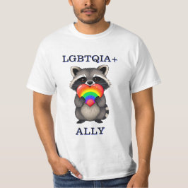 LGBTQIA+ Ally | Rasion med Rainbow Heart T Shirt