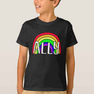 LGBTQIA+ Ally Regnbåge Flagga T Shirt