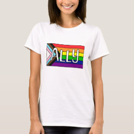 LGBTQIA+ Ally | Regnbåge Flagga T Shirt