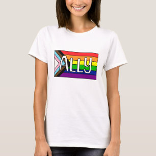 LGBTQIA+ Ally   Regnbåge Flagga T Shirt