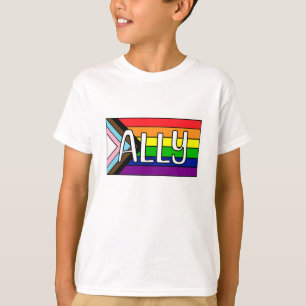 LGBTQIA+ Ally Regnbåge Flagga T Shirt