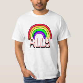 LGBTQIA+ anhängare | Söt regnbåge och hjärta stolt T Shirt