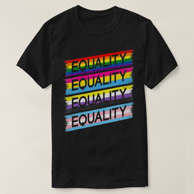 LGBTQIA Equality Trans Flag Non Binary Pan Gay Pri T Shirt (Design framsida)