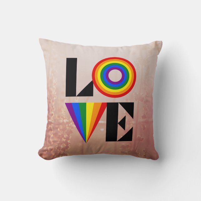 LGBTQIA+ KÄRLEK THROW CUSHION KUDDE (Framsida)