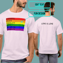 LGBTQIA+ Kindness Peace Equality-program T Shirt