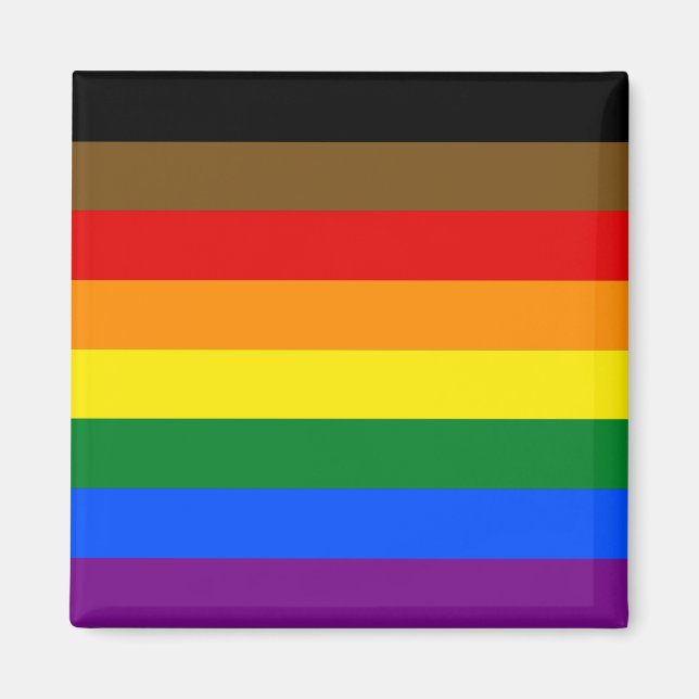 LGBTQIA PRIDE BLACK & BROWN RAINBOW MAGNET (Framsidan)