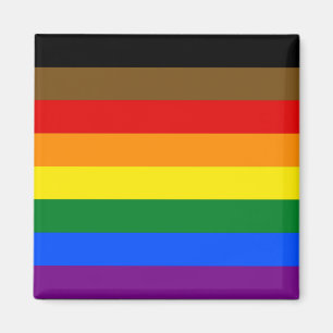 LGBTQIA PRIDE BLACK & BROWN RAINBOY MAGNET