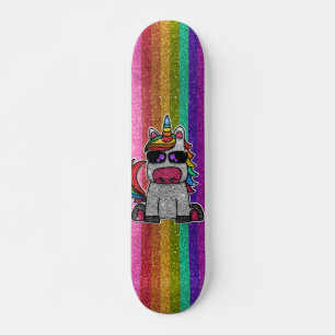 LGBTQIA Pride Flagga Rainbow Unicorn Sk8r Mini Skateboard Bräda 18,5 Cm