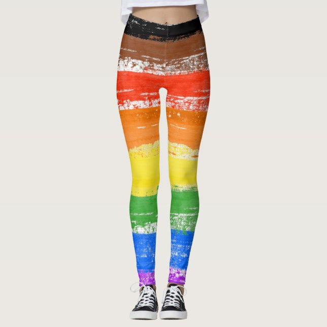 LGBTQIA+ Pride-målning Leggings (Framsida)