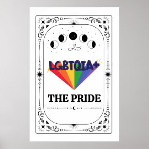 LGBTQIA Pride Tarot Gay Trans Queer Regnbåge Zodia Poster