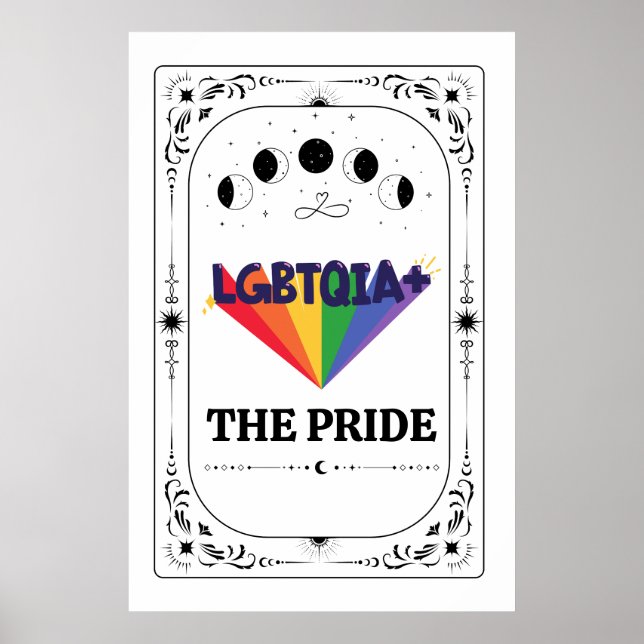 LGBTQIA Pride Tarot Gay Trans Queer Regnbåge Zodia Poster (Framsidan)