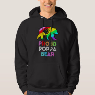 Lgbtqia Proud Poppa Bear Rainbow Gay pride Manar W Hoodie