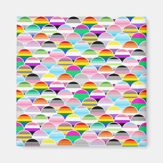 LGBTQIA+ Queer Scalloped Pride Flag Fans Magnet