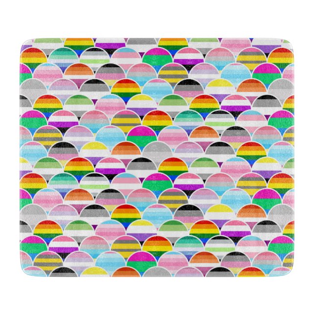 LGBTQIA+ Queer Vågformad HBTQ-flagga-fläktar (Framsidan)