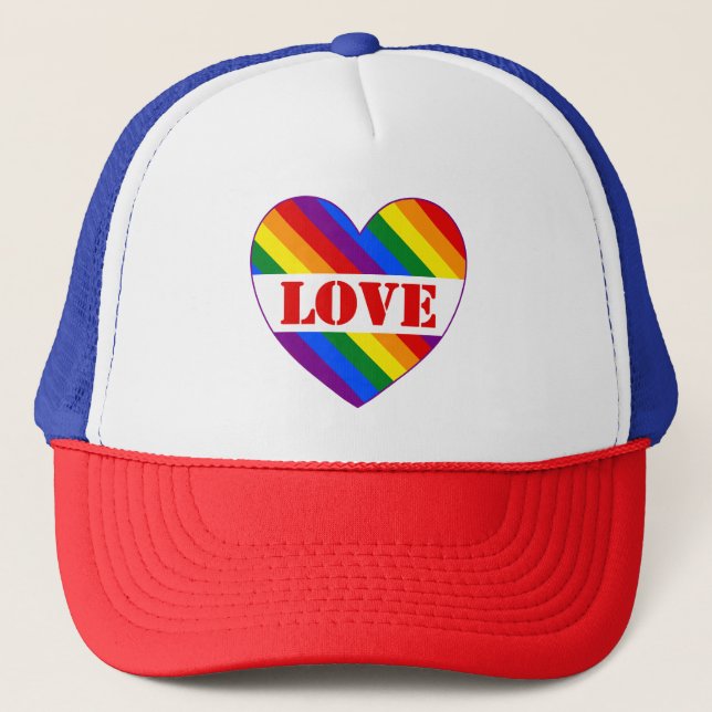 LGBTQIA+ regnbågsflagga kärlekshjärta för Pride Mo Keps (Framsida)
