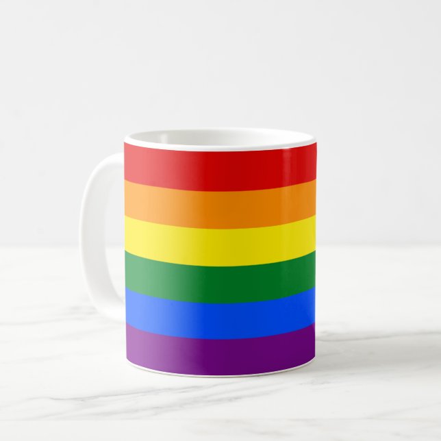 LGBTQIA+ regnbågsflagga presentmugg Kaffemugg (Framsida vänster)