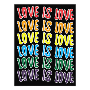 LgbtqLove är Kärlek Typography Fototryck
