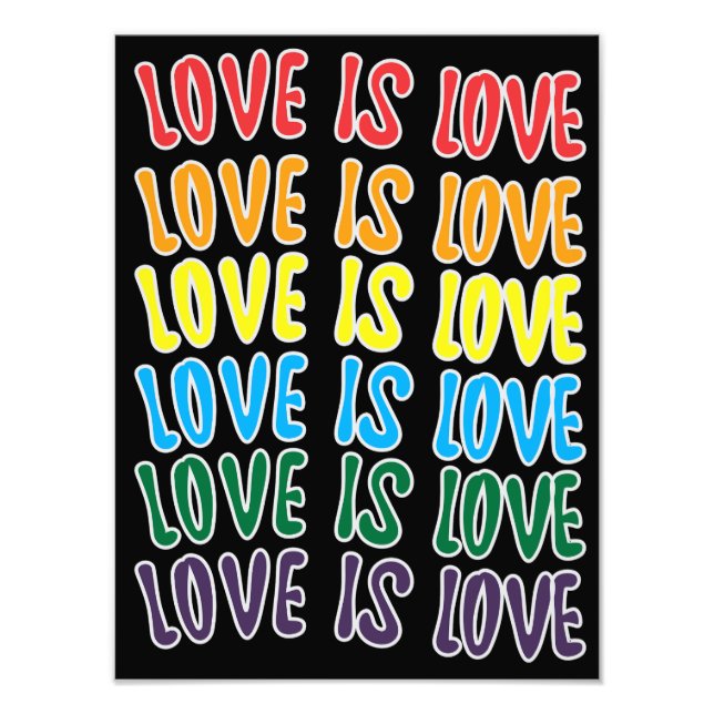 LgbtqLove är Kärlek Typography Fototryck (Framsidan)