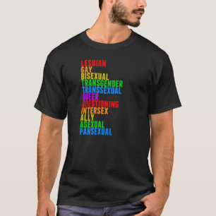 LGBTQQIAAP-gay prideregnbåge T-shirt
