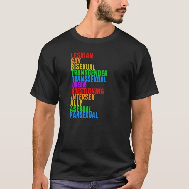 LGBTQQIAAP-gay prideregnbåge T-shirt (Framsida)