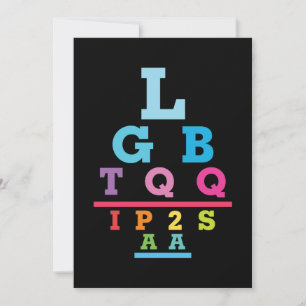 LGBTQQIP2SAA Gay Pride Ögonkartasakronym Julkort