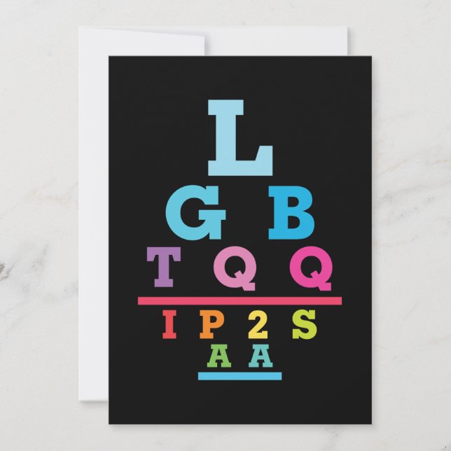 LGBTQQIP2SAA Gay Pride Ögonkartasakronym Julkort (Framsida)
