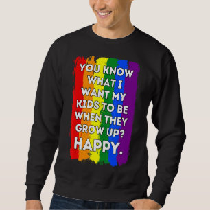 Lgbtqs medvetandehöjande föräldrar Mamma Pappa Gay Lång Ärmad Tröja