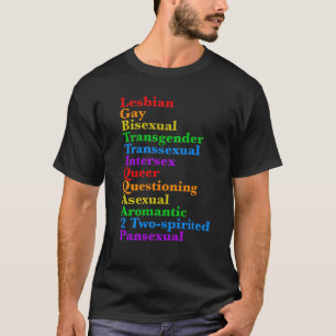 LGBTTIQQAA2P Pridet Diversity Rainbow LGBTQ-förkor T Shirt
