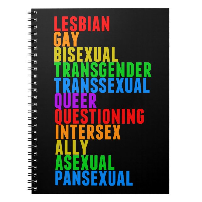 LGBTTQIAAP-Pridet Diversity Rainbow Acrostic Anteckningsbok (Framsidan)