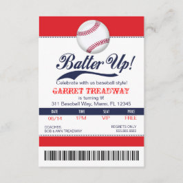 LGC Batter upp Baseball Biljett 2:a versionen Inbjudningar