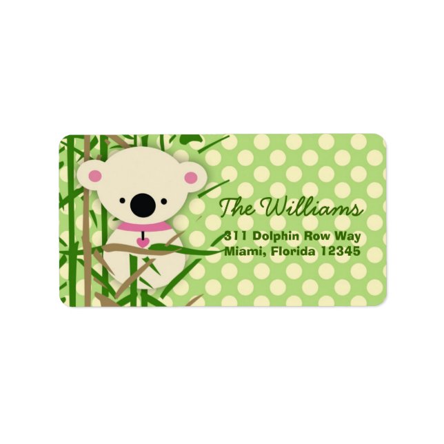 LGC | Koala Kutie Adressetikett (Framsidan)