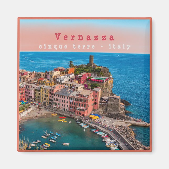 LGR002 VERNAZZA - Cinque Terre - Italien - Fridge Magnet (Framsidan)
