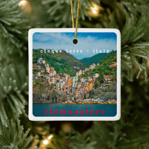 LGR010 RIOMAGGIORE, Cinque Terre, Italien Julgransprydnad Keramik