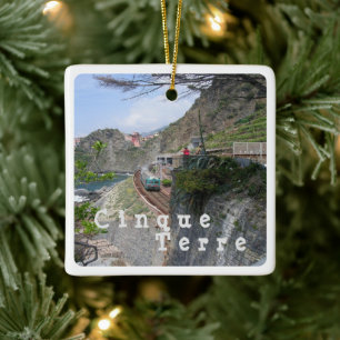 LGR014 CINQUE TERRE, Kusten, Italien Julgransprydnad Keramik
