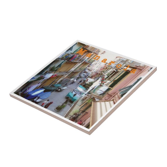 LGR015 MANAROLA - Gammal stad - Cinque Terre - Kakelplatta (Sidan)