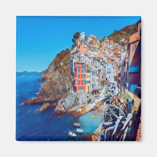 LGR035 RIOMAGGIORE, Cinque Terre, Italien, Fridge Magnet (Framsidan)