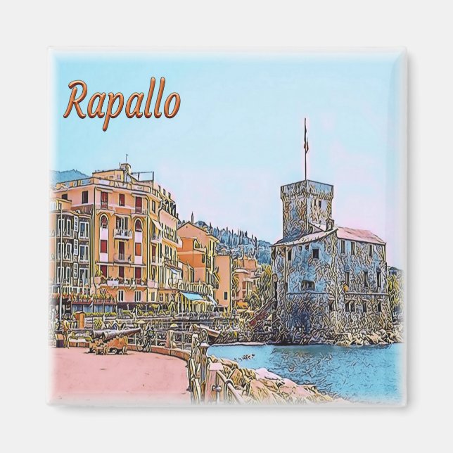 LGR038 RAPALLO, Castle, Liguria, Italien, Fridge Magnet (Framsidan)