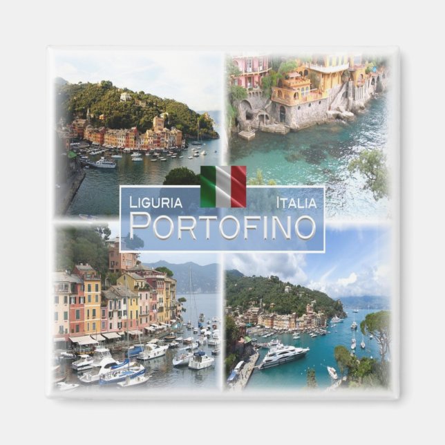 LGR062, PORTOFINO, Mosaic, Italien, Fridge Magnet (Framsidan)