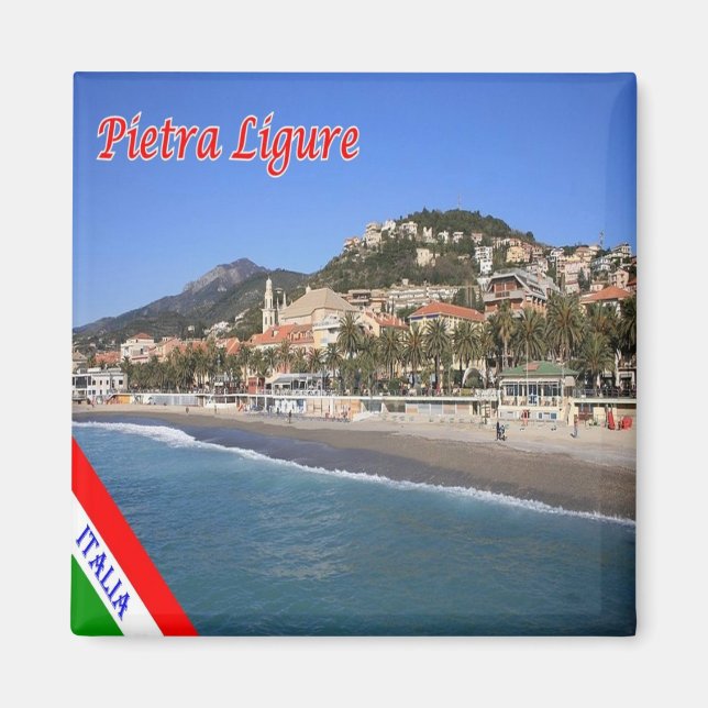LGR083 PIETRA LIGURE, Liguria, Italien, Fridge Magnet (Framsidan)