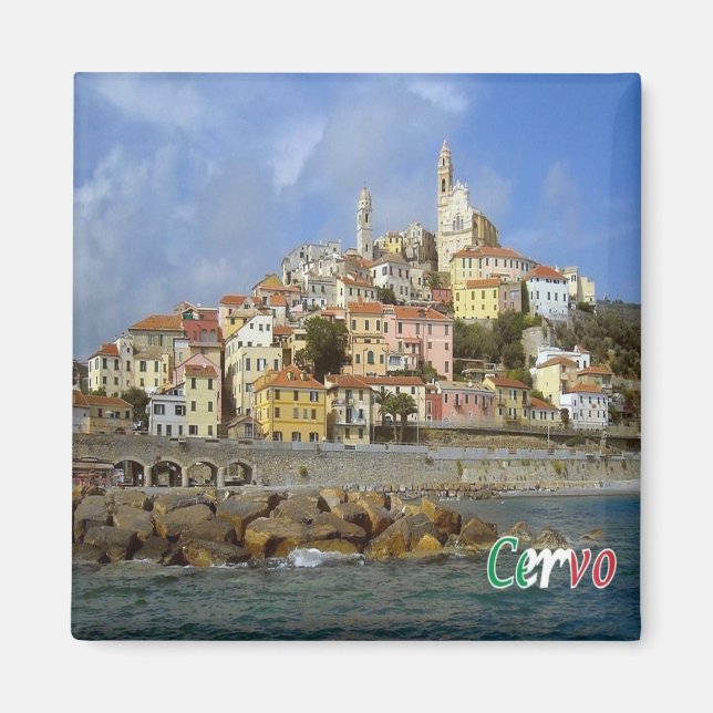 LGR092 CERVO, Ligurien, Italien, Europa, Fridge Magnet (Framsidan)