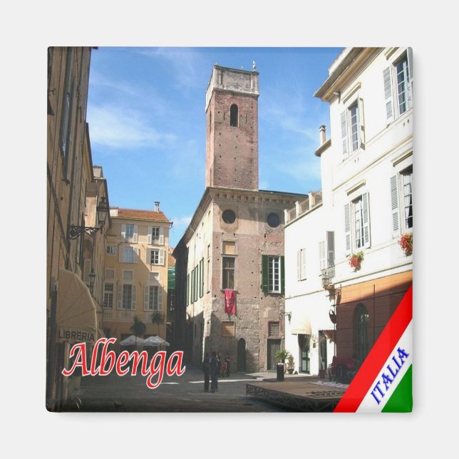 LGR099 ALBENGA, Ligurien, Italien, Fridge Magnet (Framsidan)