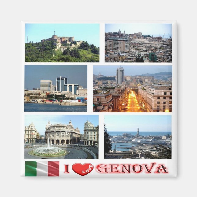 LGR145 GENOA I Kärlek, Ligurien, Italien, Fridge Magnet (Framsidan)