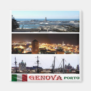 LGR146 GENOA Mosaic, Port, Italien, Fridge Magnet