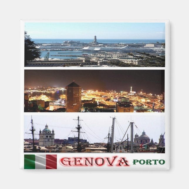 LGR146 GENOA Mosaic, Port, Italien, Fridge Magnet (Framsidan)