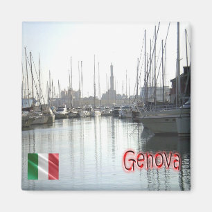 LGR148 GENOA-hamn, Ligurien, Italien, Fridge Magnet