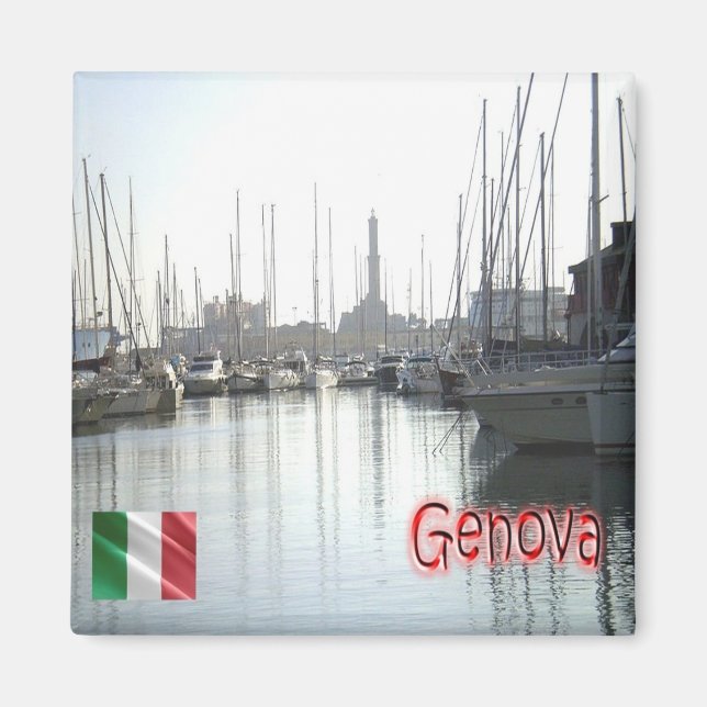 LGR148 GENOA-hamn, Ligurien, Italien, Fridge Magnet (Framsidan)