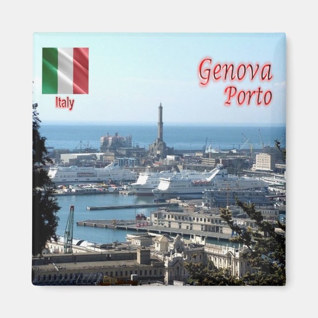 LGR150 GENOA PORT, Ligurien, Italien, Fridge Magnet (Framsidan)