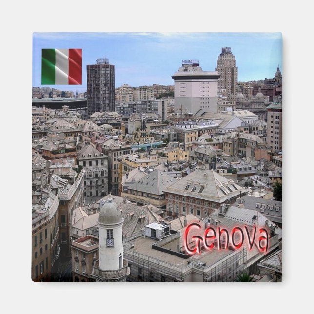 LGR151 GENOA Cityscape, Ligurien, Italien, Fridge Magnet (Framsidan)