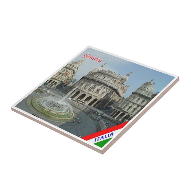 LGR157 GENOA View of Piazza De Ferrari, Kakelplatta (Sidan)