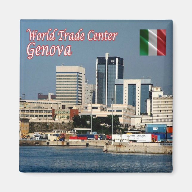 LGR159 GENOA, World Trade Center, Fridge Magnet (Framsidan)